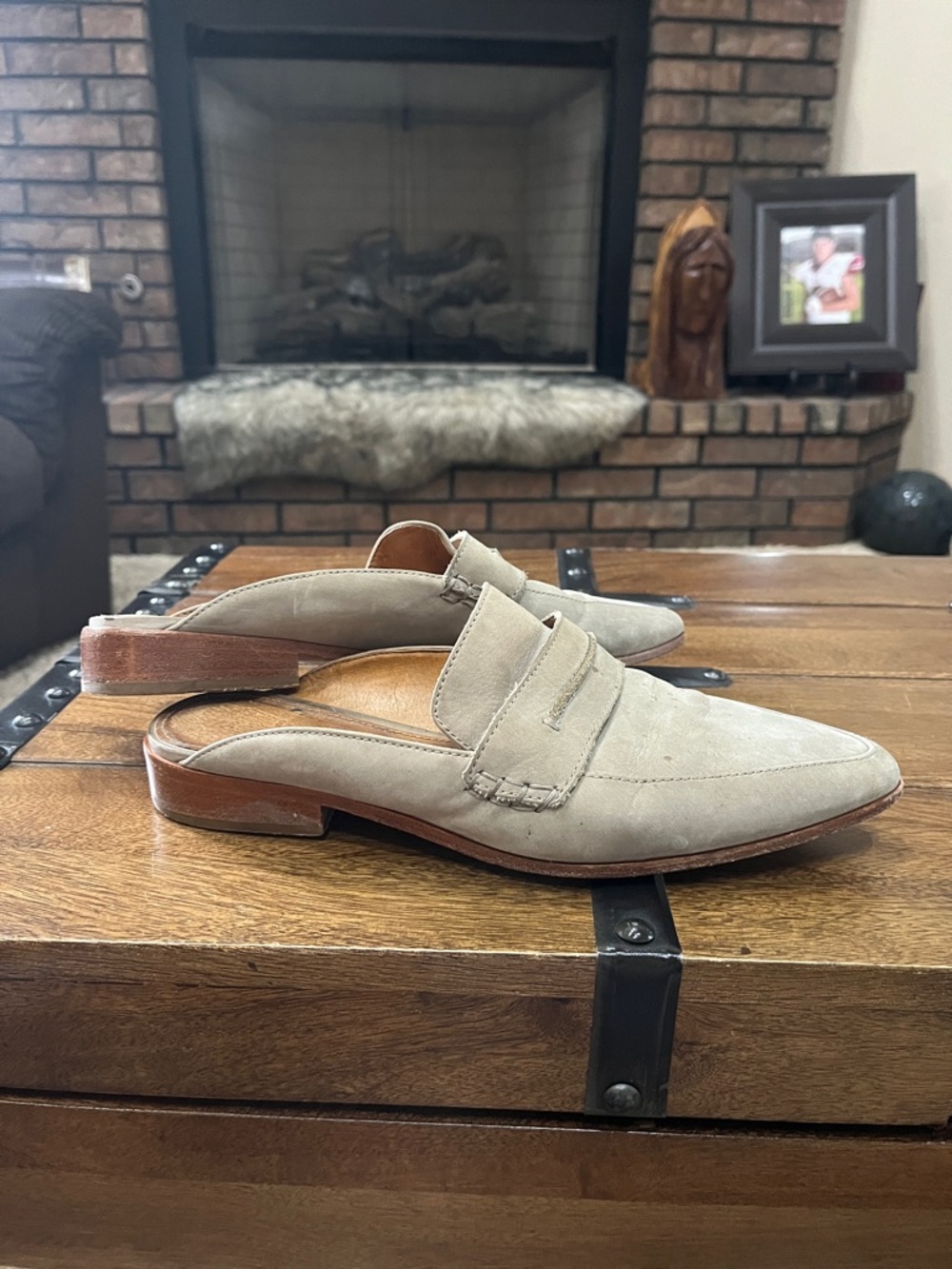 Frye slide ons